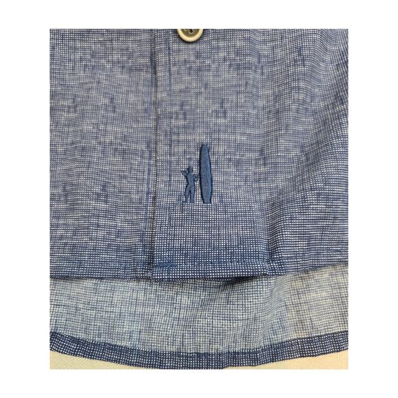 Jonnie O Top Shelf Short Sleeve Button Down Shirt Blue Mens Small - Picture 4 of 7